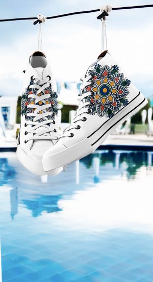 Zapatillas con mandala pintada a mano